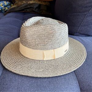 Brixton Straw Fedora Hat - Light Blue / Turquoise